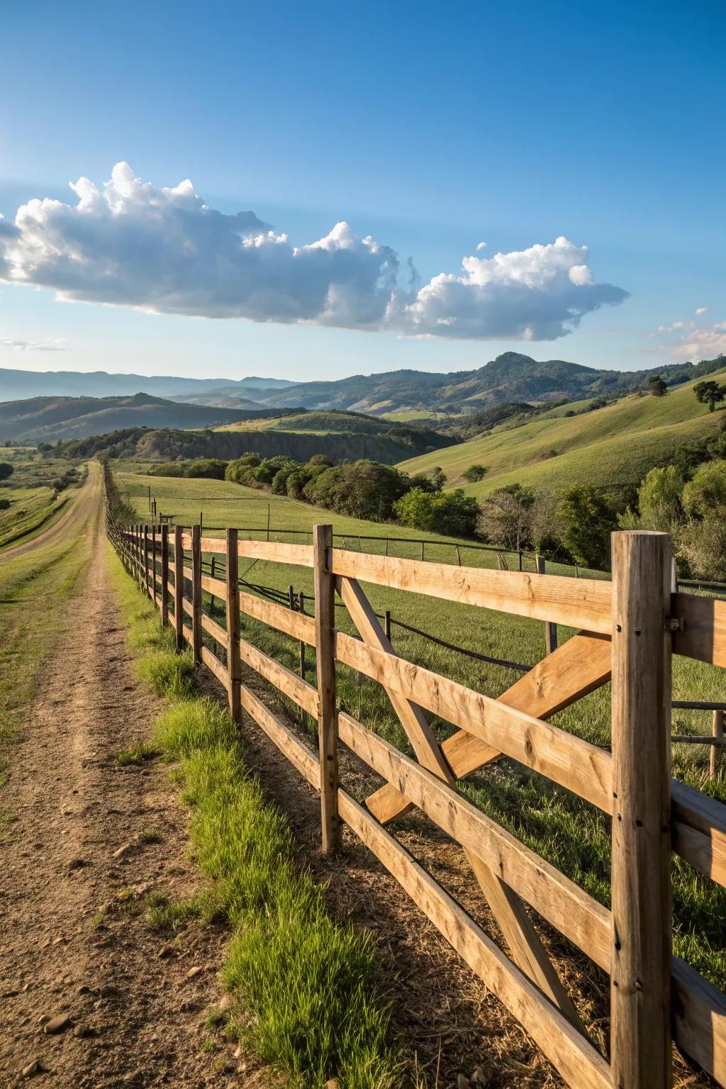 Crossbeam fences bring a touch of rustic countryside to your space.