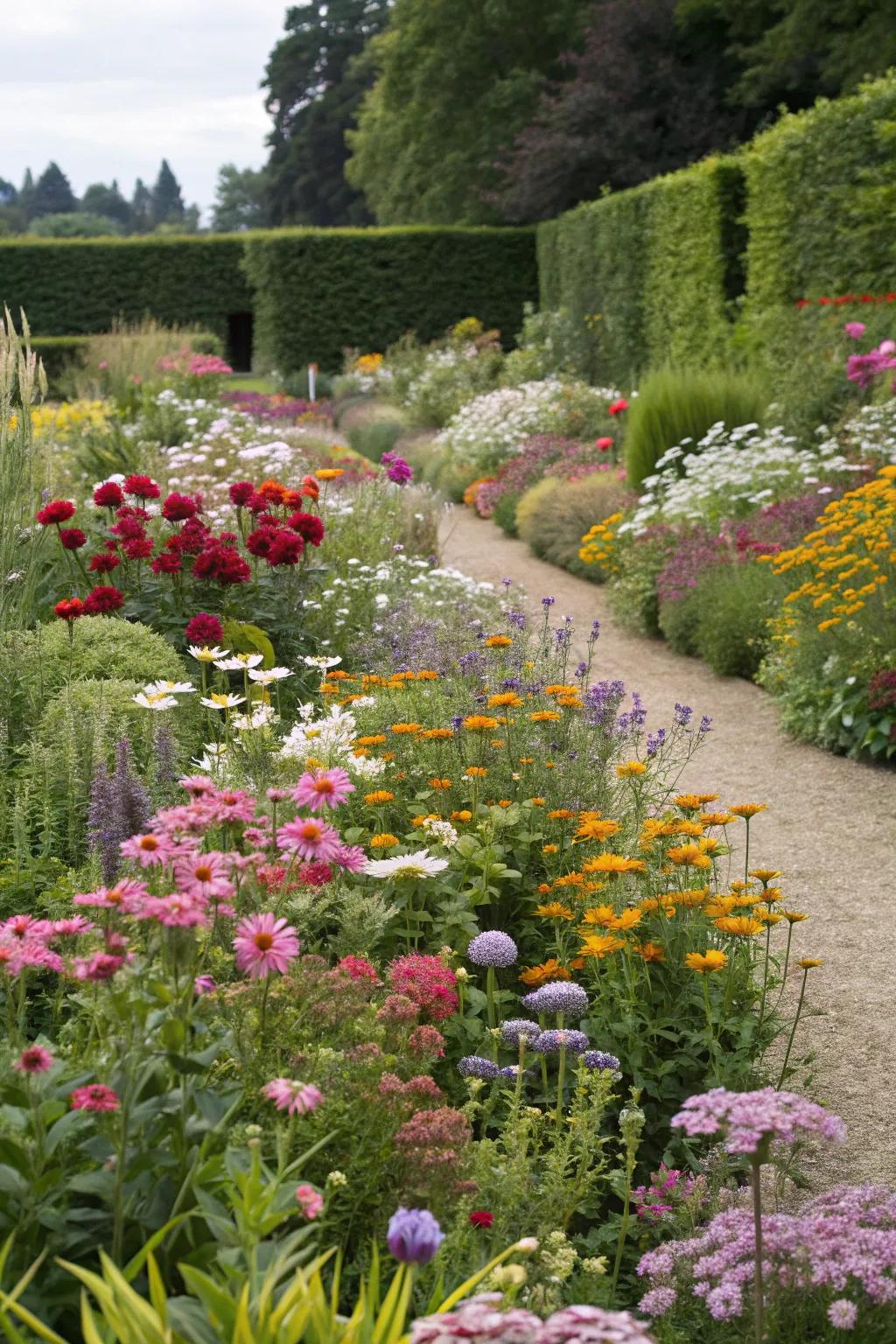 A garden of radiant flower beds that delights the senses.