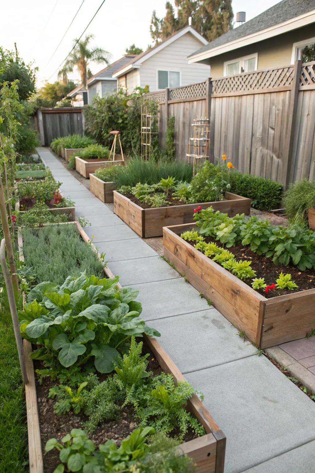 Raised garden beds for a productive and beautiful garden.