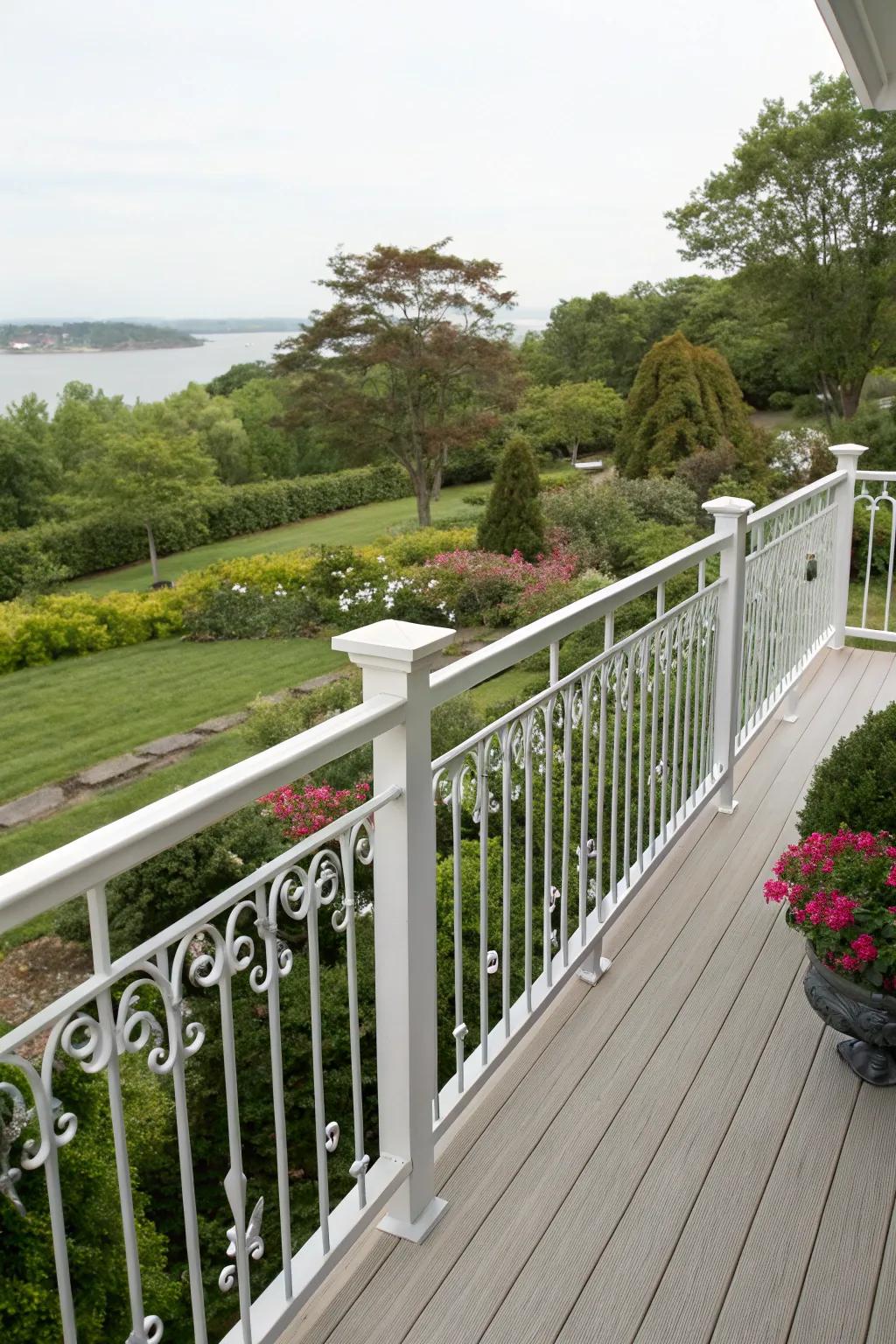 Wrought iron inserts add artistic flair.