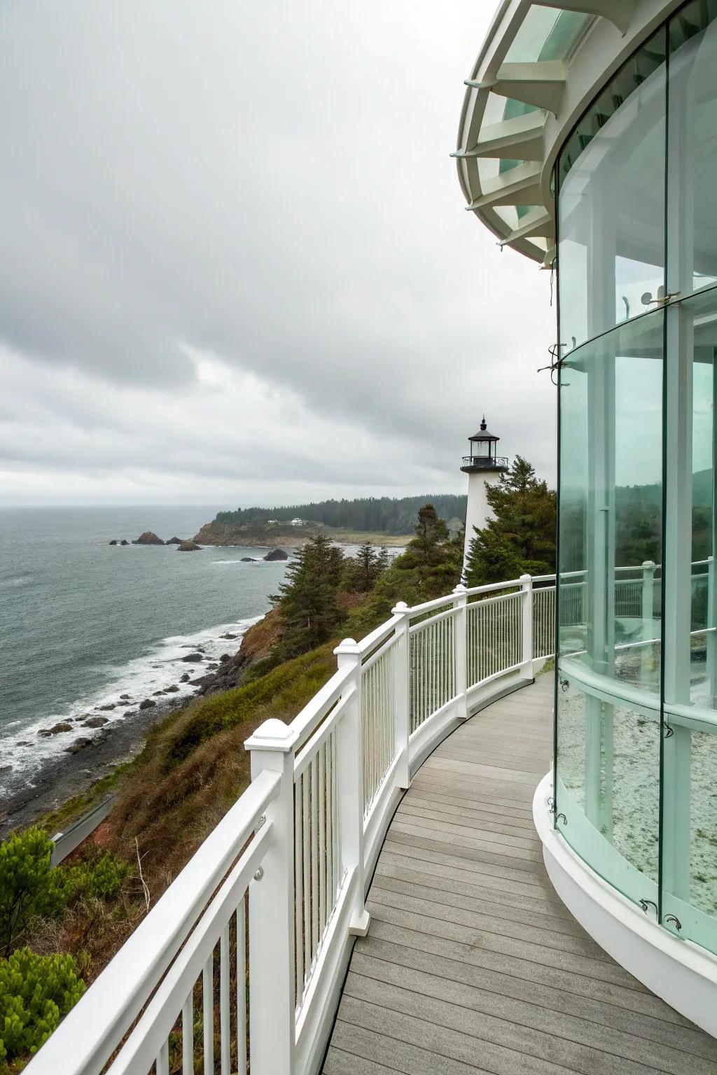 Glass panels keep views open and airy.