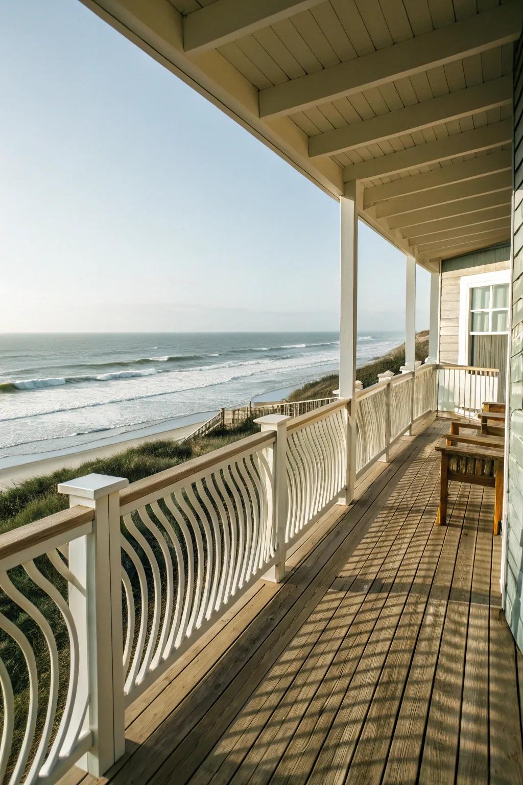 Wave pattern railings bring the sea’s essence to your deck.