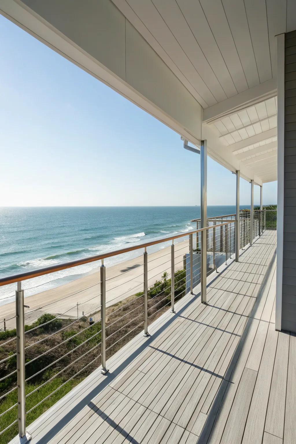 Minimalist cable railings keep your ocean view front and center.