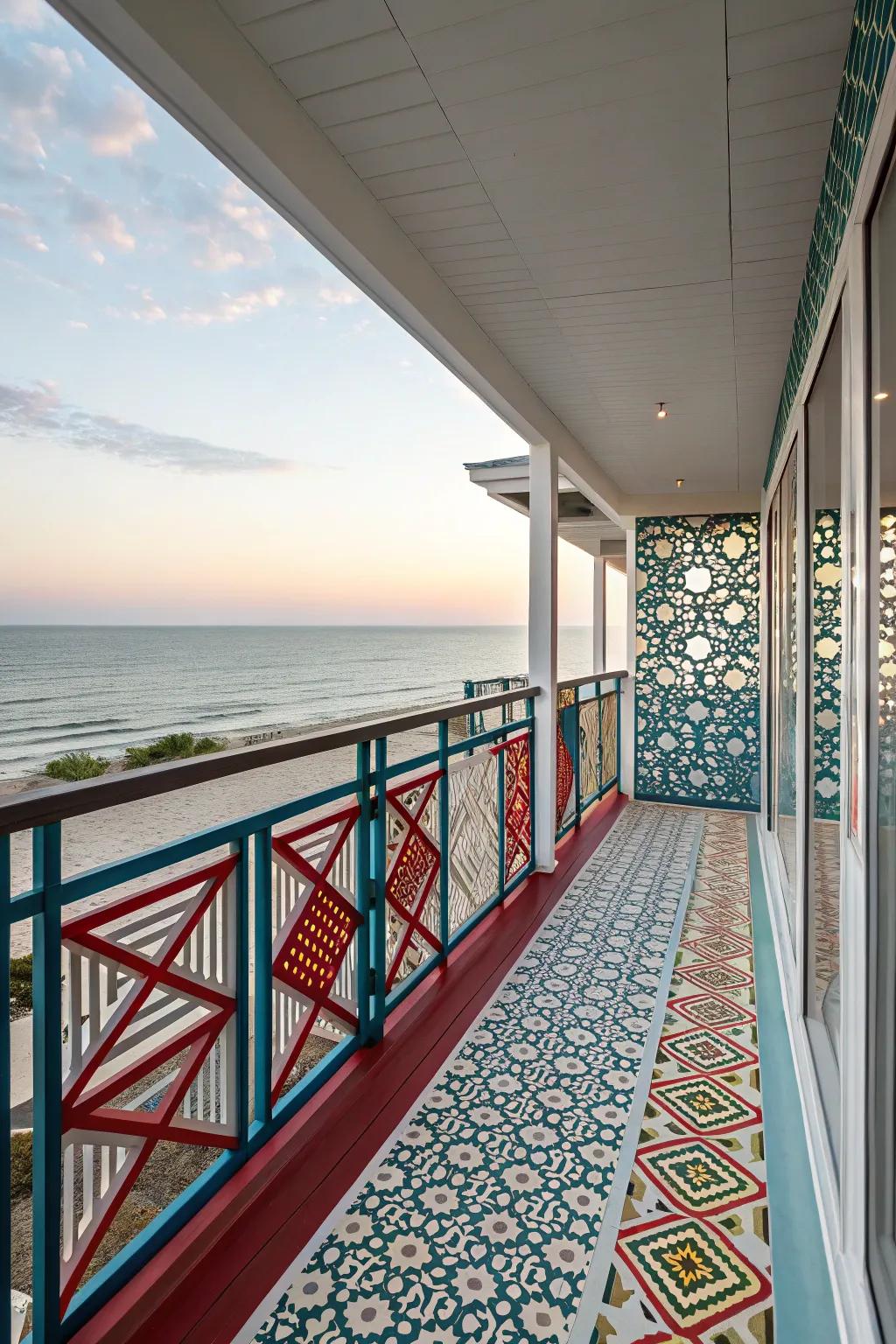 Geometric designs add a modern flair to your deck.