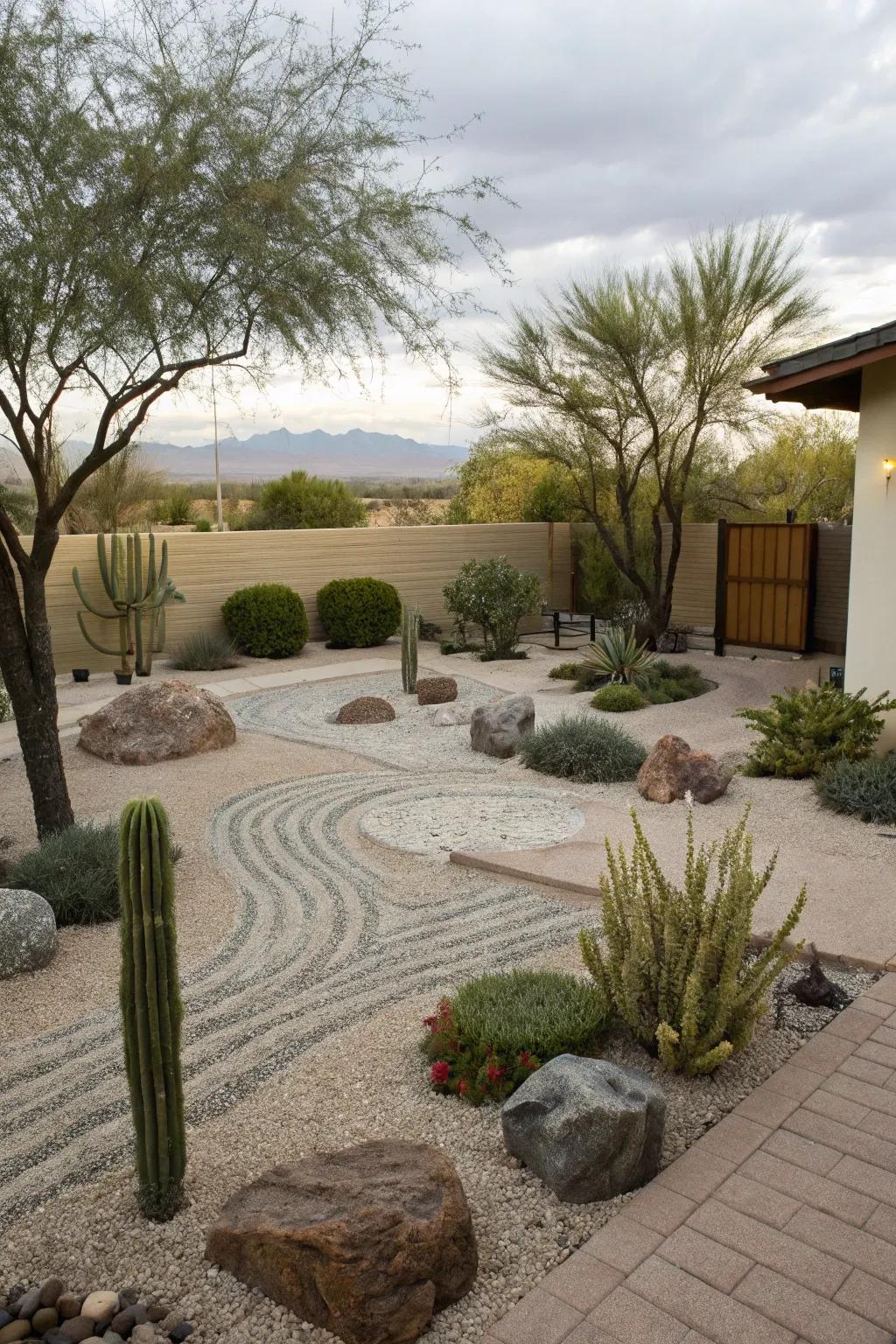 A Zen garden offers simplicity and serenity in a busy world.