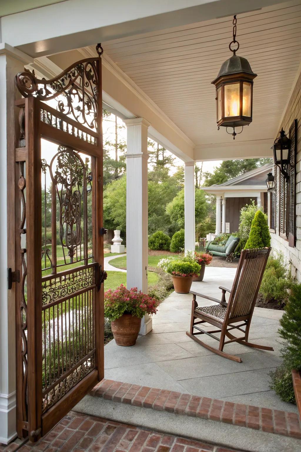 Elegance at your doorstep with a swing gate.