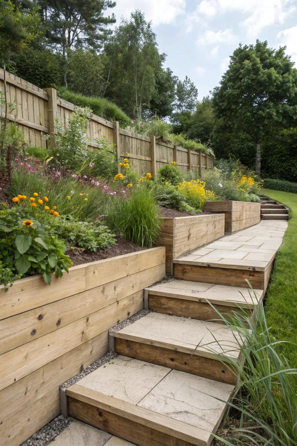 Floating steps create enchanting pathways.