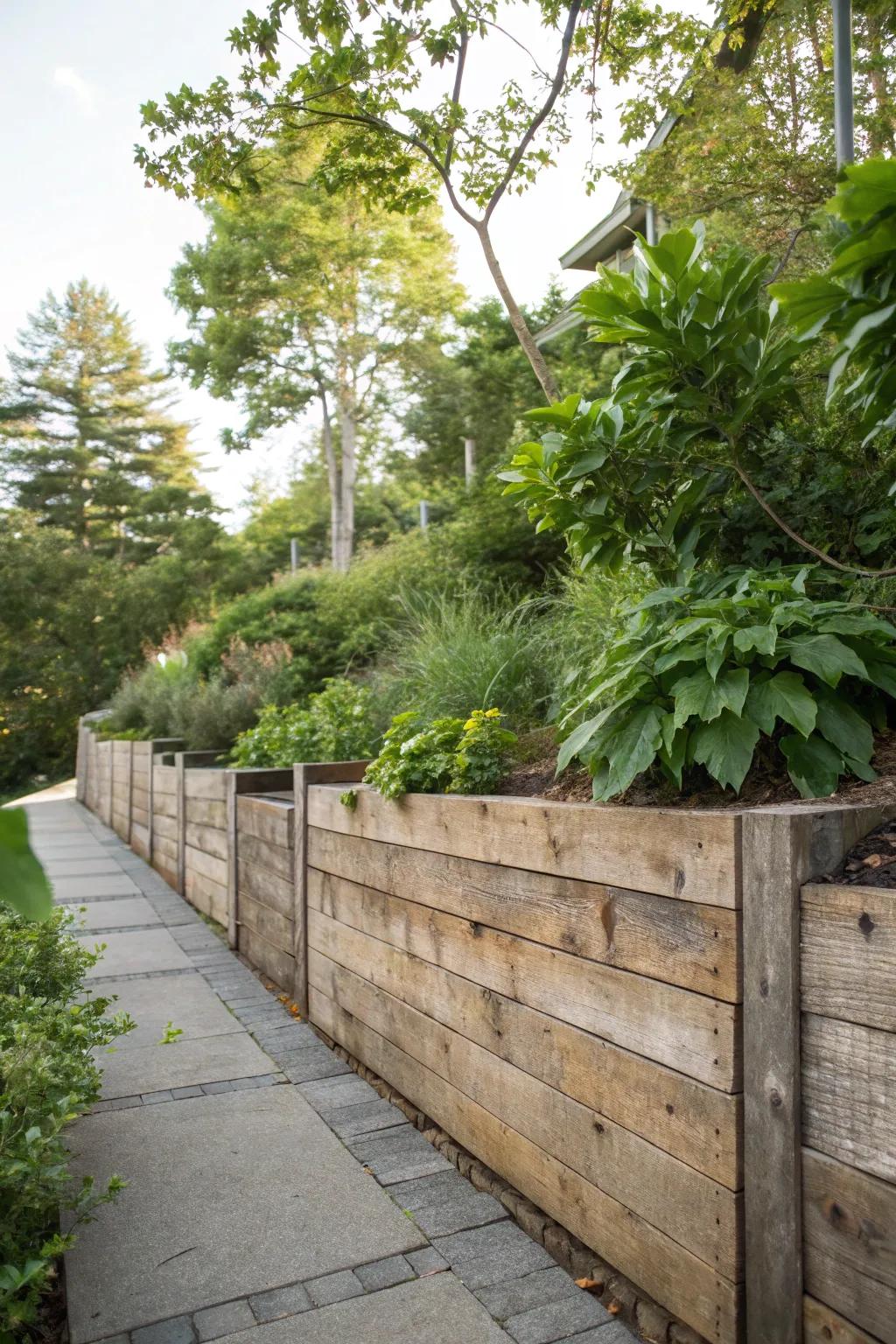 Multi-functional walls offer privacy and support.