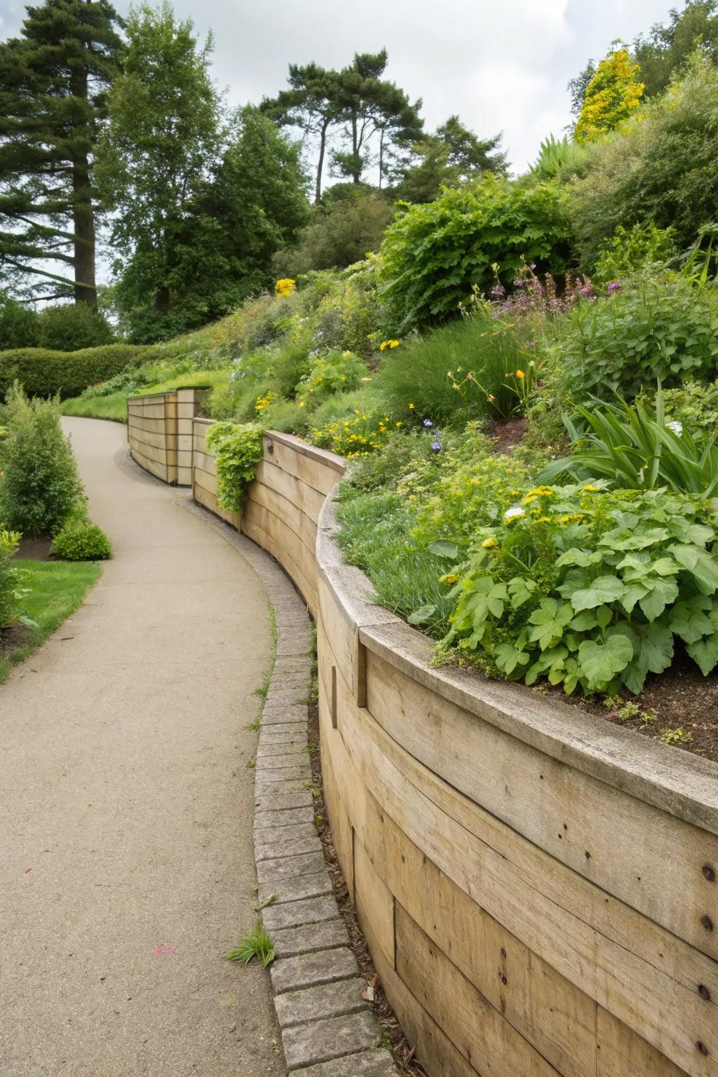 Curved timber walls for a natural flow.