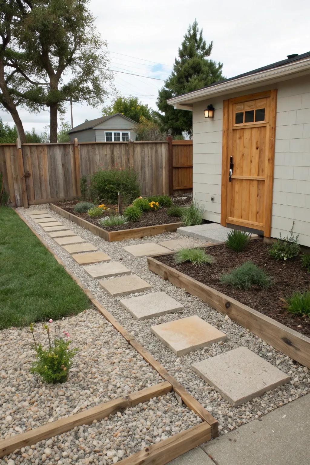 Gravel is practical and easy to maintain.