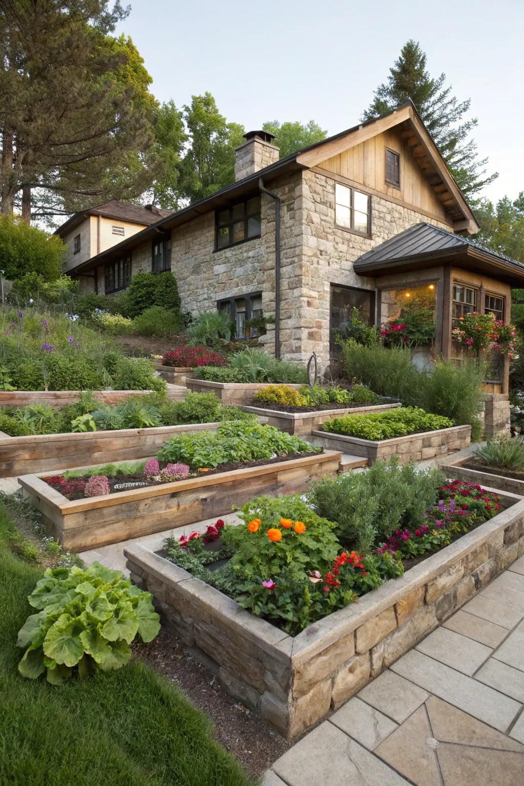Raised beds add dimension and ease to gardening.