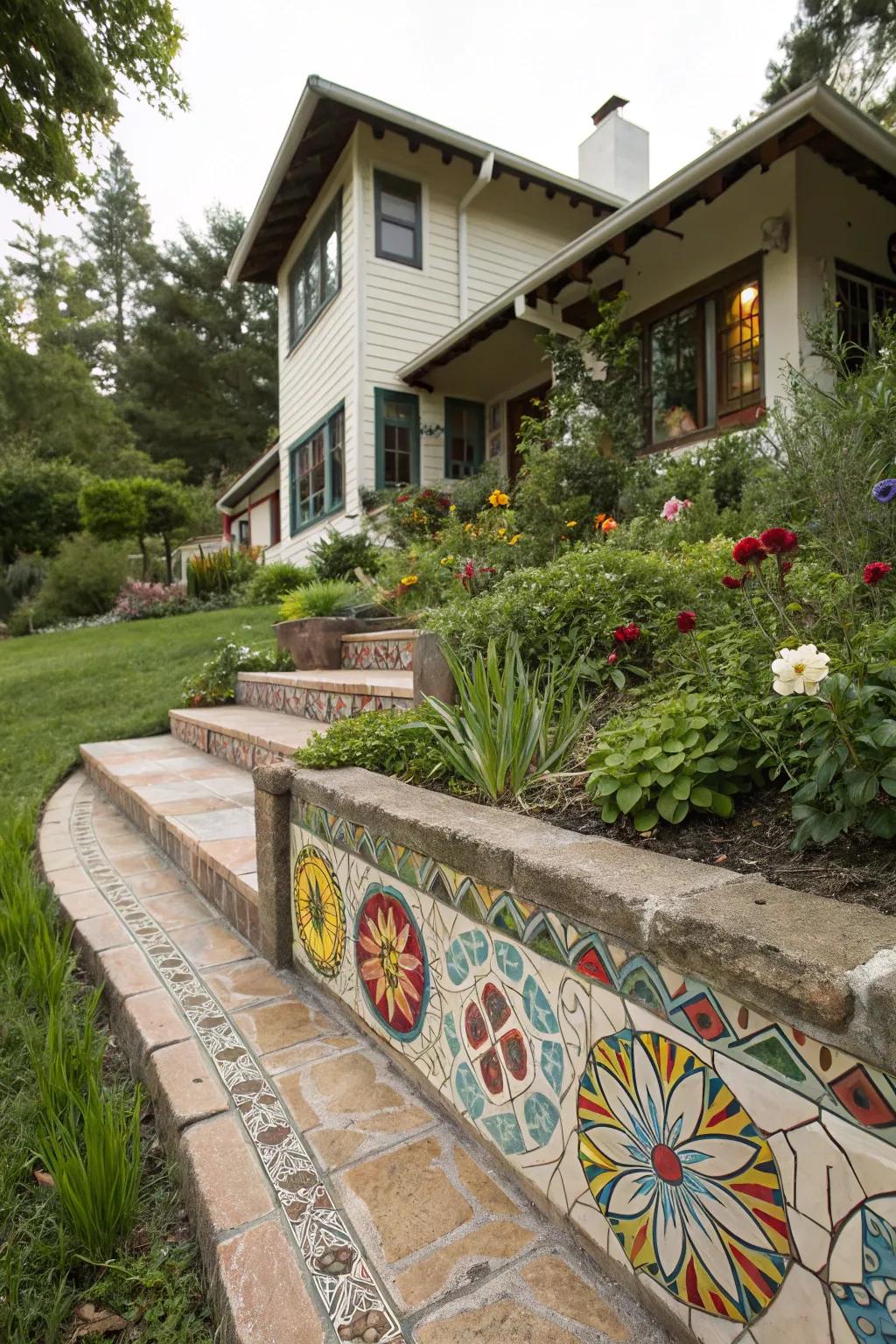 Mosaic edges bring artistic flair and creativity.