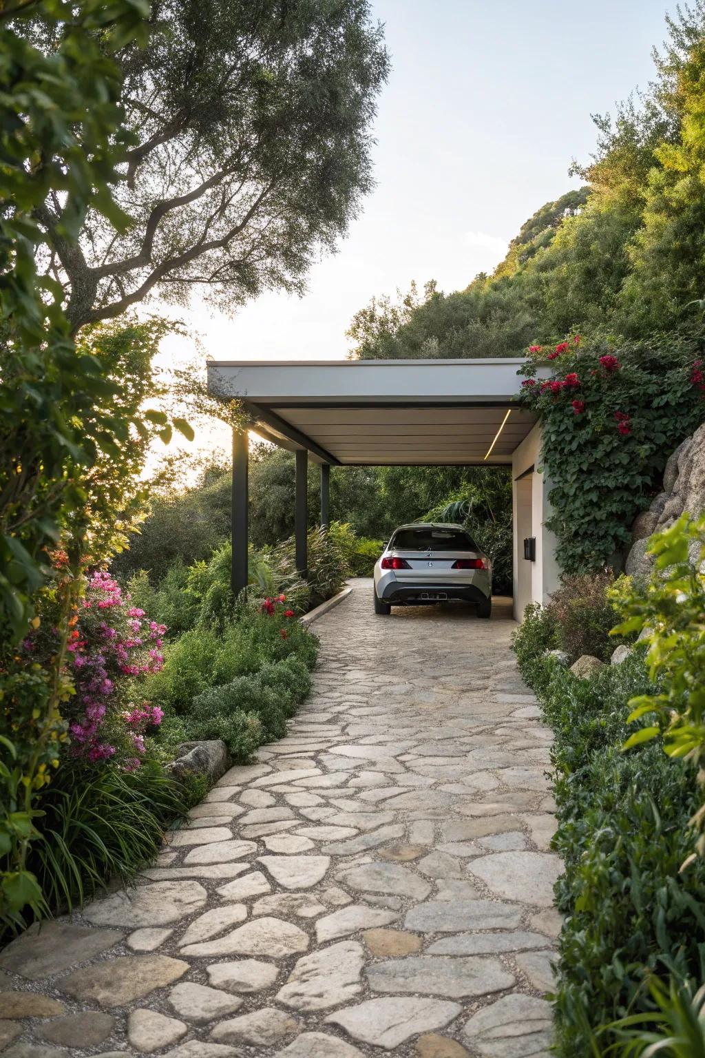 A stone path adds both beauty and function.