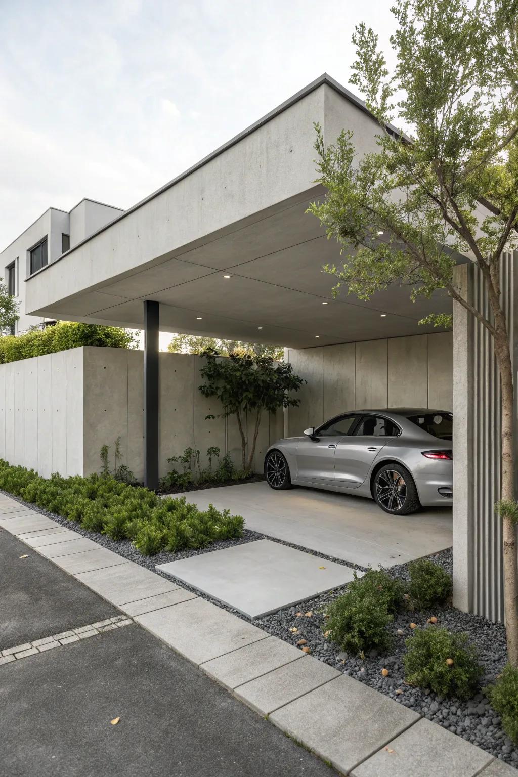 Sleek minimalism for the modern carport.
