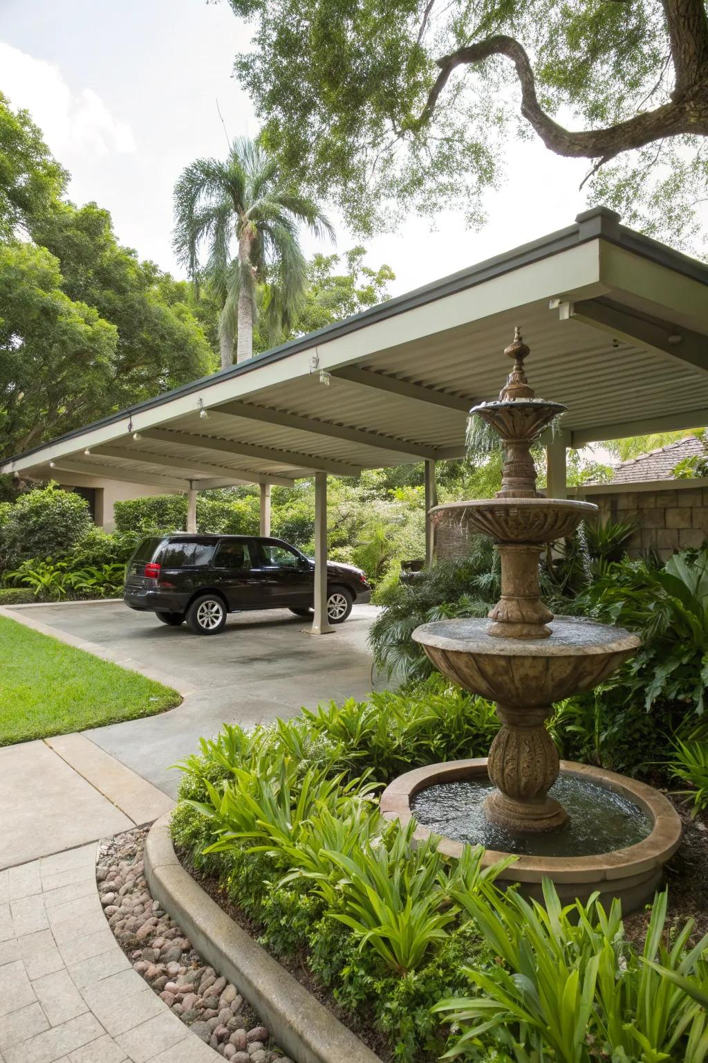 Water features add tranquility and beauty.
