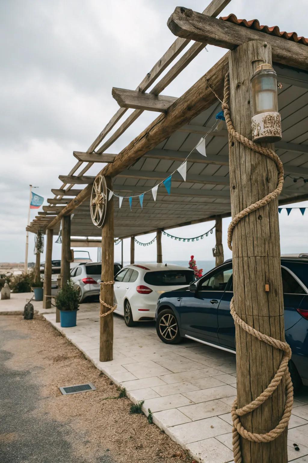 Nautical themes evoke a coastal ambiance.