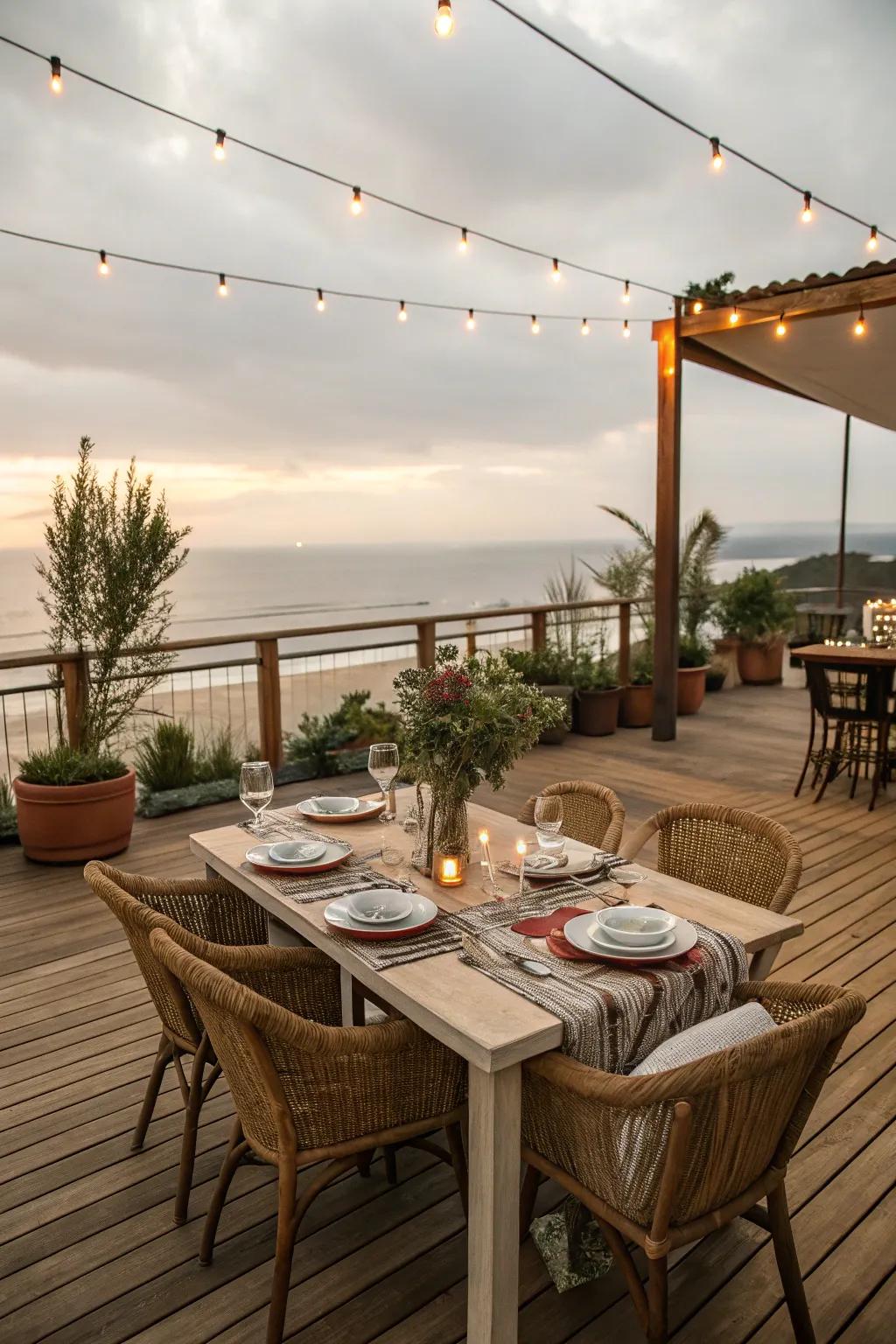 Dining setup for delightful outdoor meals.