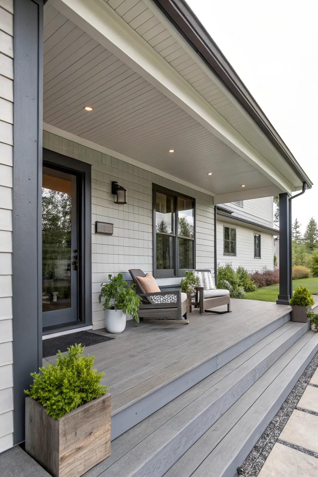 Contemporary gray stain blends modern style with understated elegance.