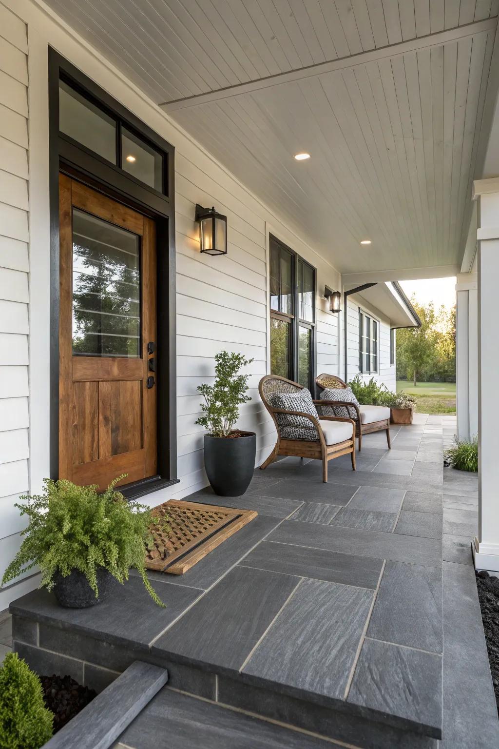 Urban slate stain offers a sleek and sophisticated urban appeal.