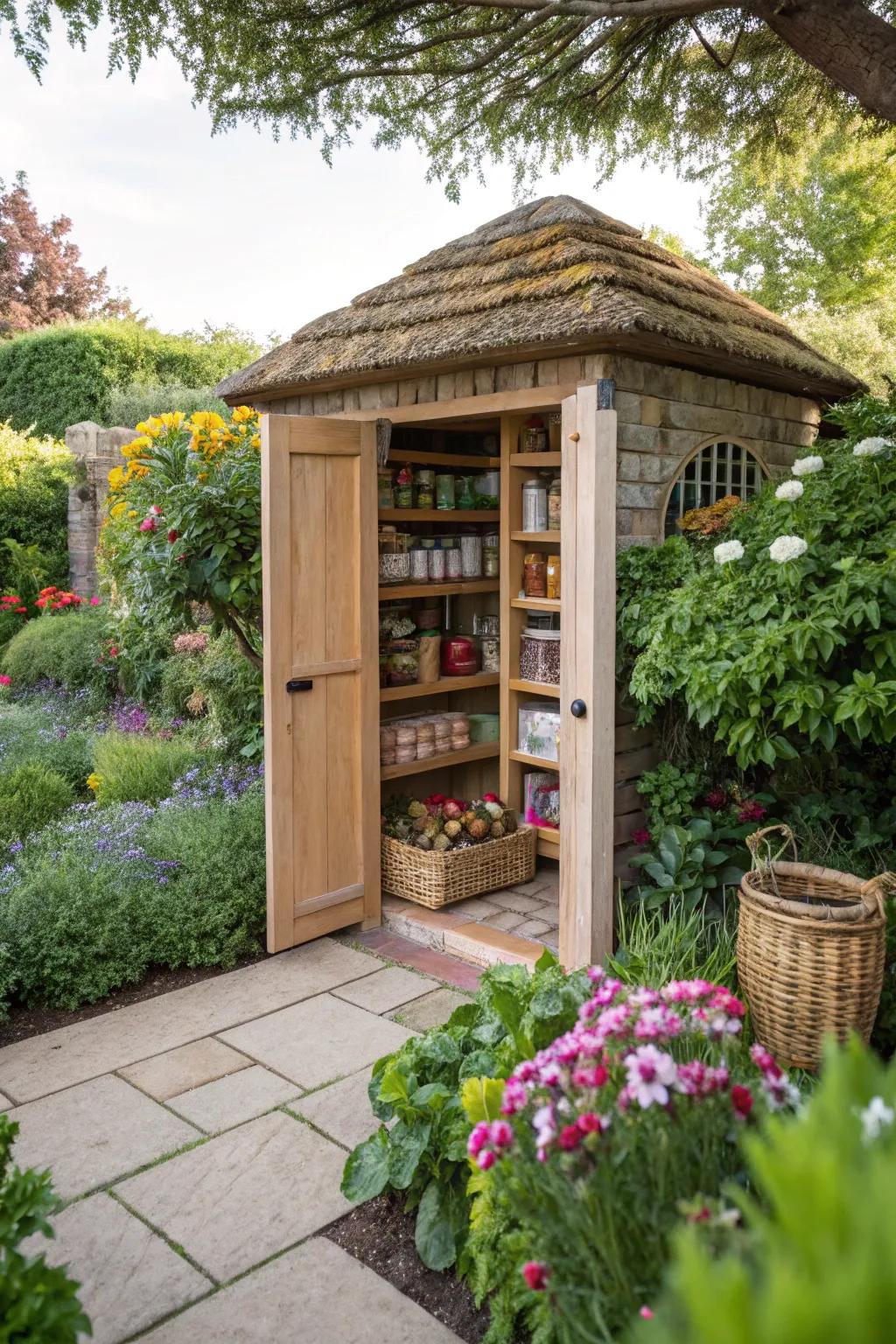 Greenery adds life to your pantry space.