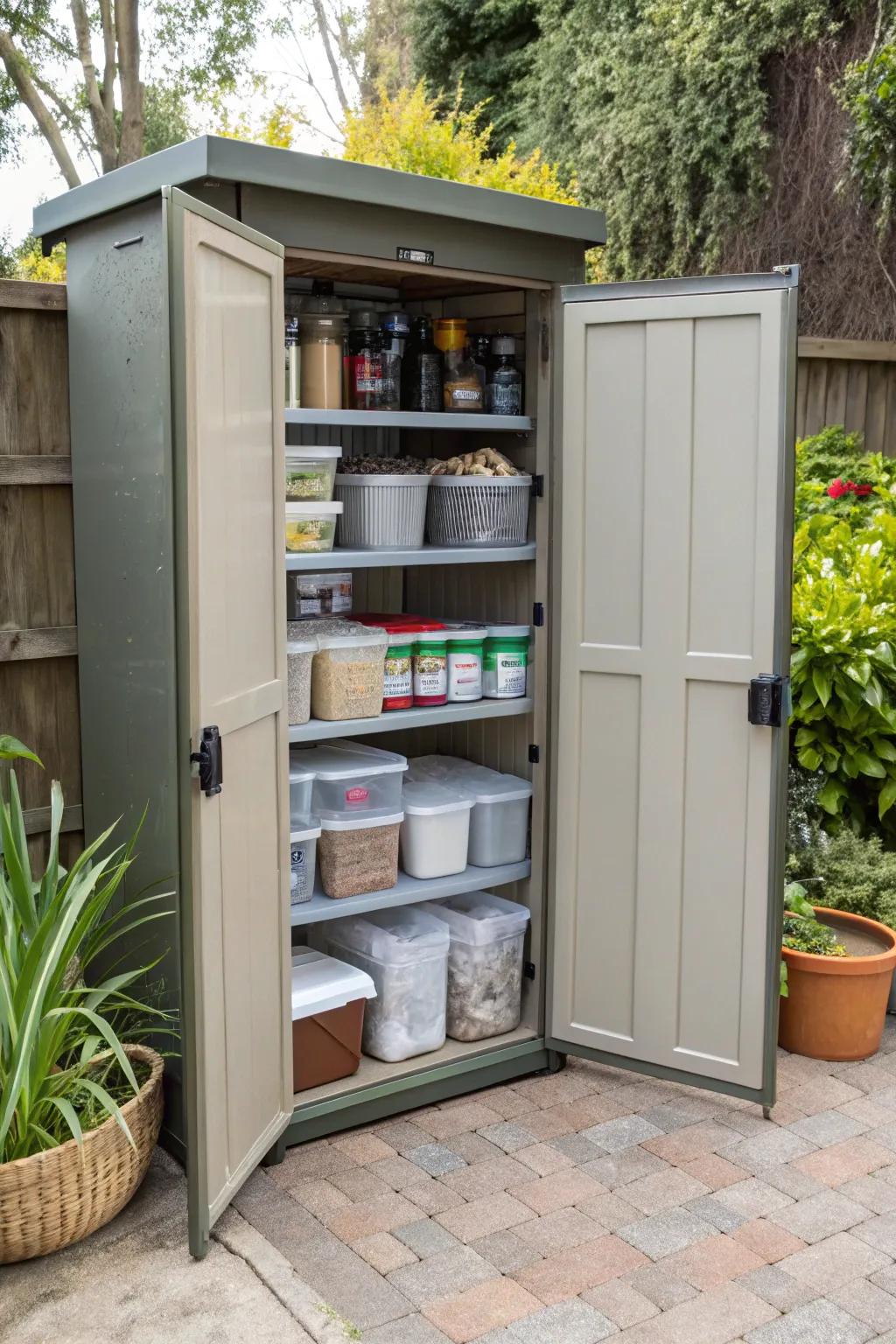 Weatherproof storage ensures durability.