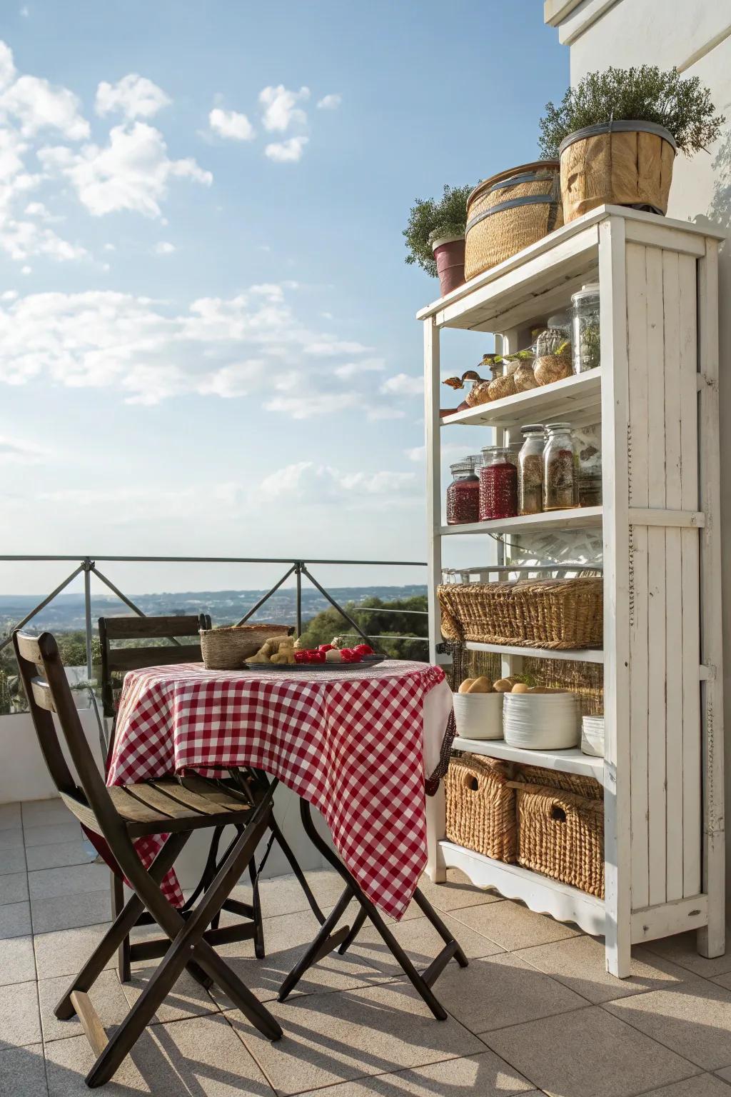 A seating area makes your pantry space inviting.