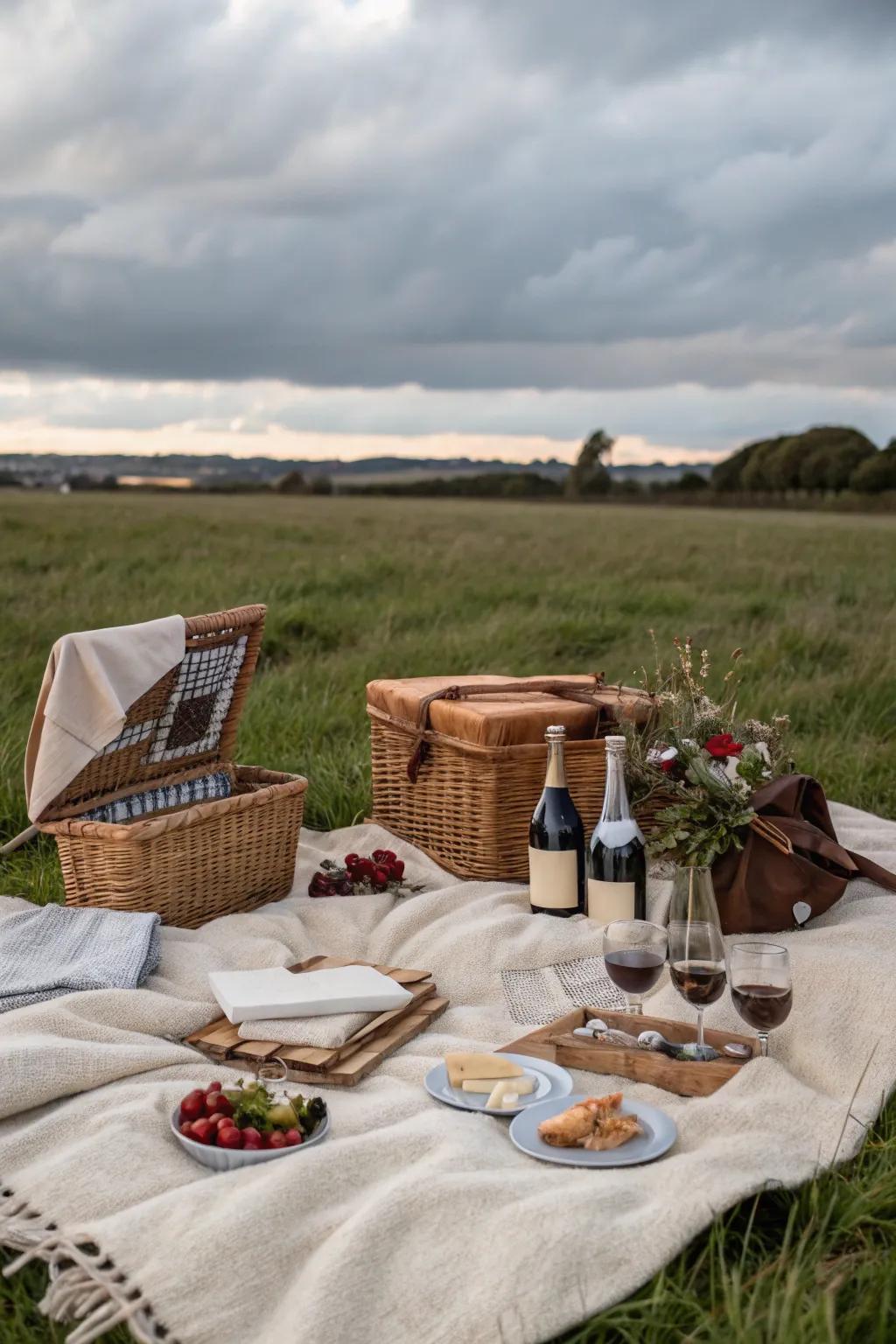 A cozy and relaxed ambiance perfect for a boho picnic.