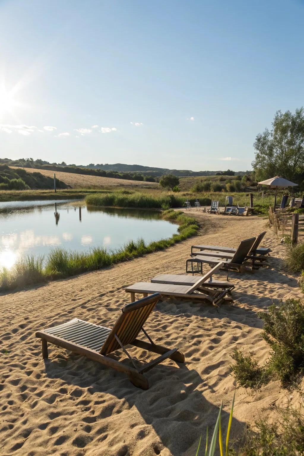 Create a beach area for endless summer enjoyment.