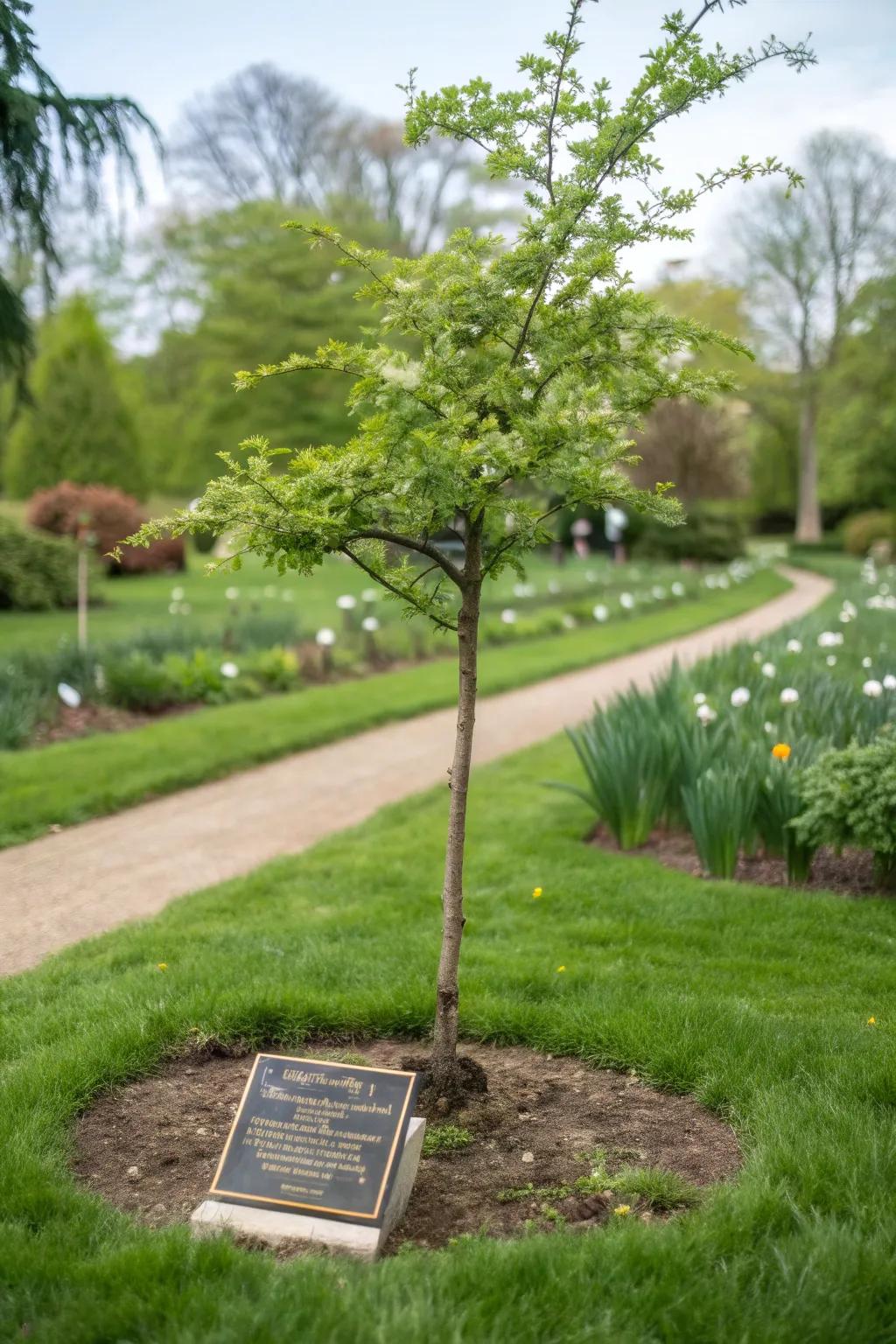 A memory tree growing as a tribute to a beloved pet.