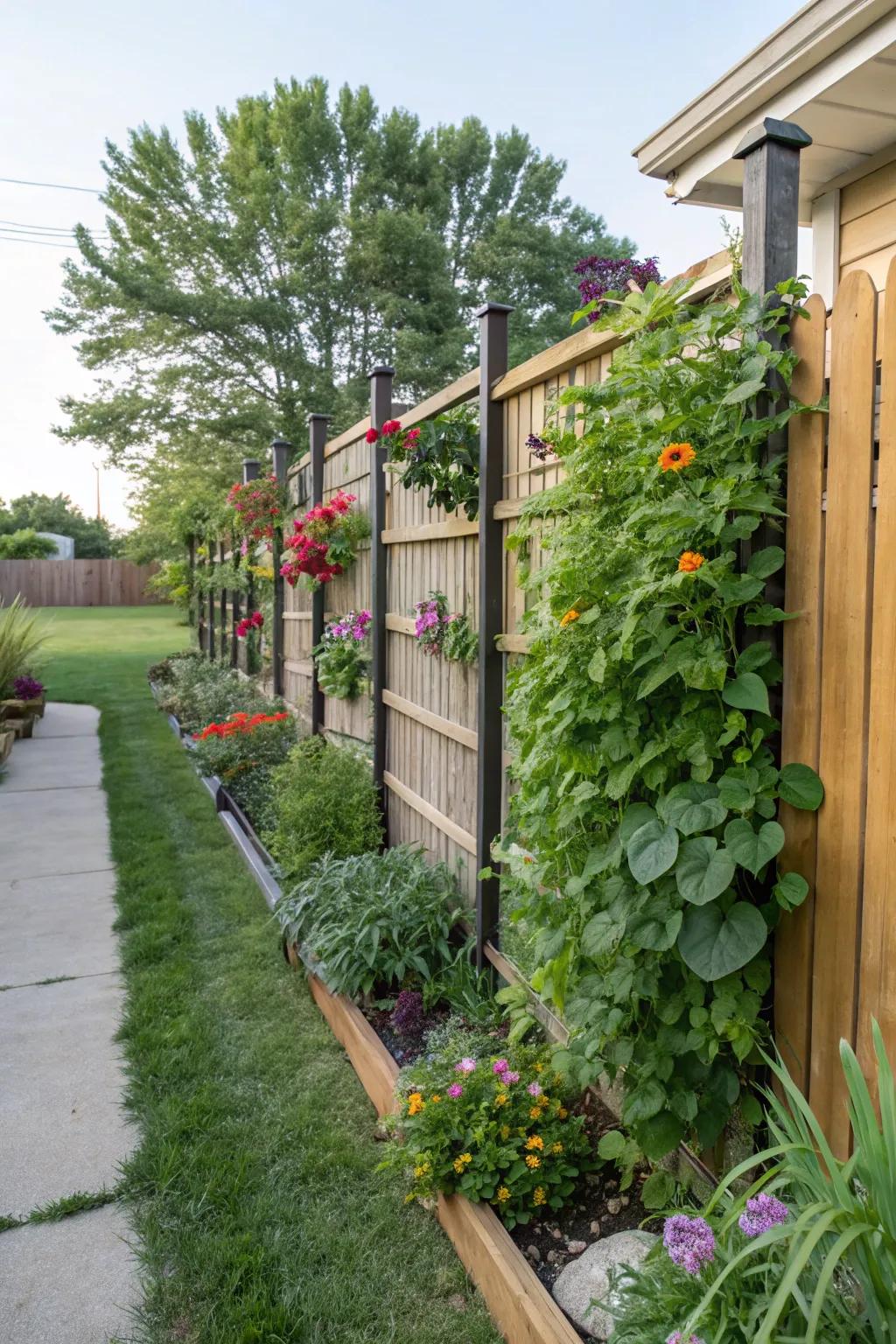A creative vertical garden adding greenery to a small Kansas space.