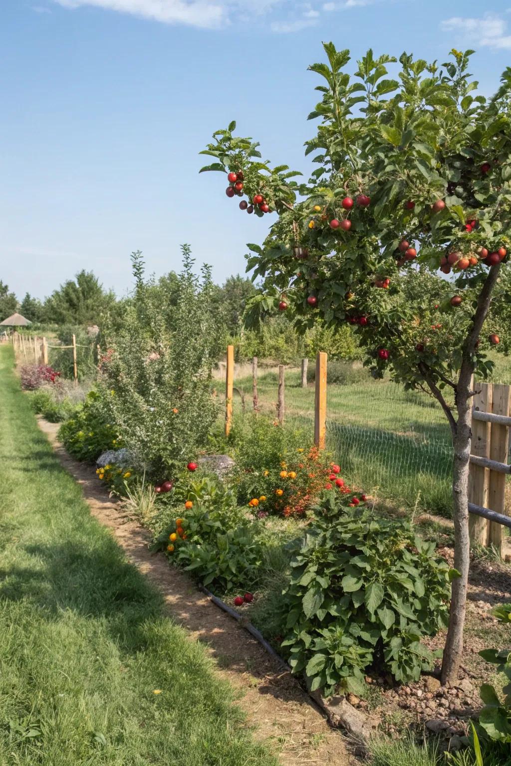 An edible landscape blending beauty and productivity.