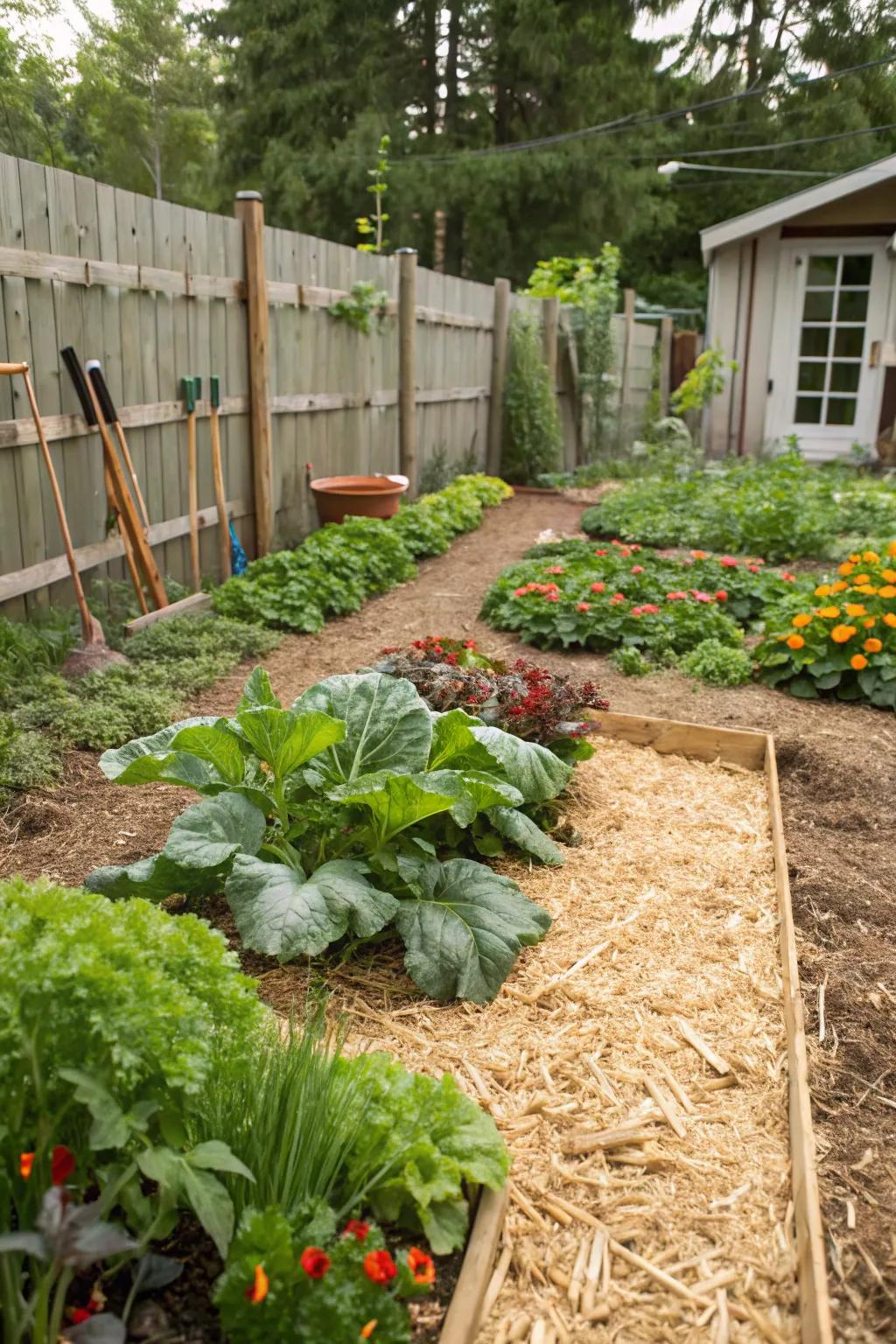 Wool mulch warms the soil, making it ideal for cooler climates.
