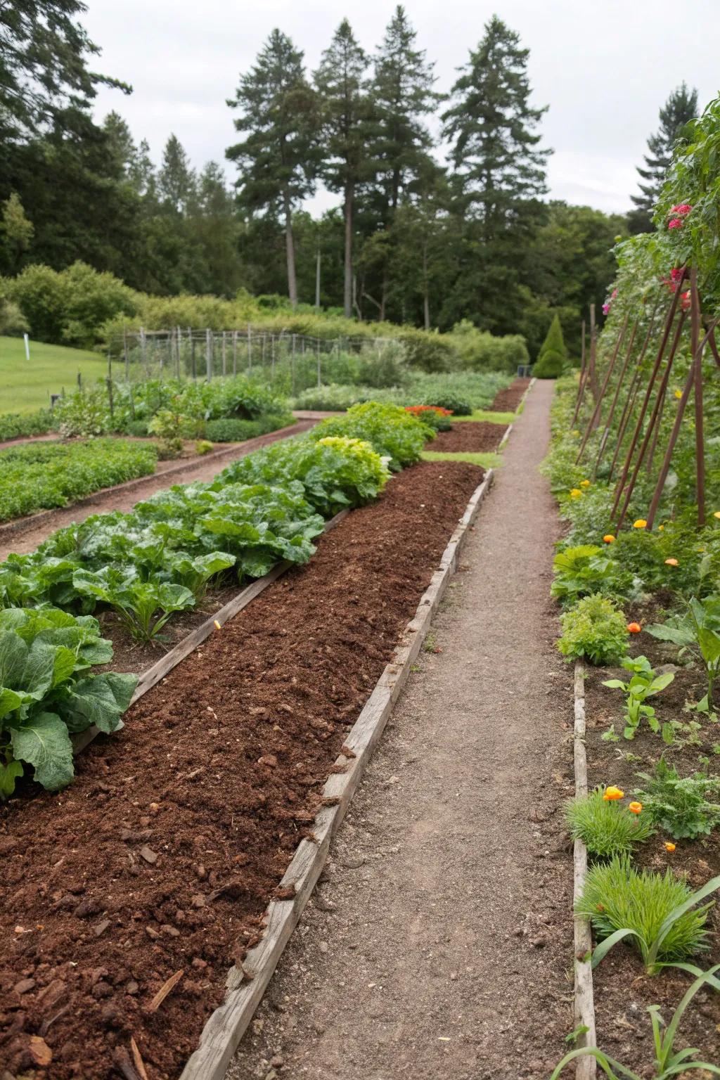 Cocoa bean mulch adds a sweet aroma to your garden.
