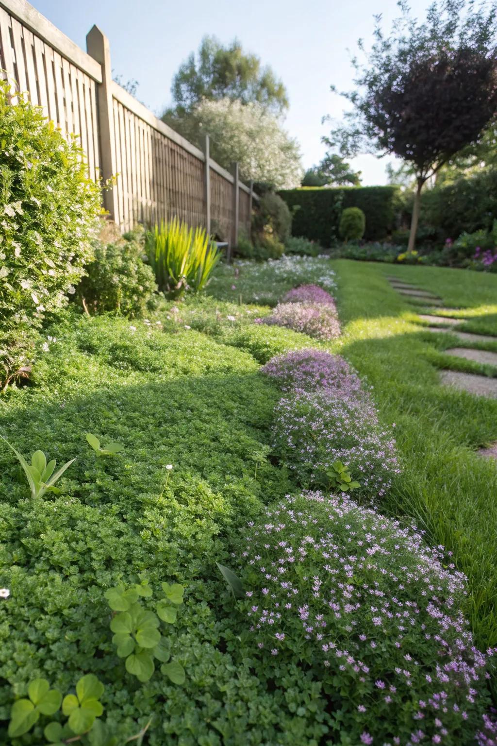 Sustainable alternatives reduce lawn maintenance.