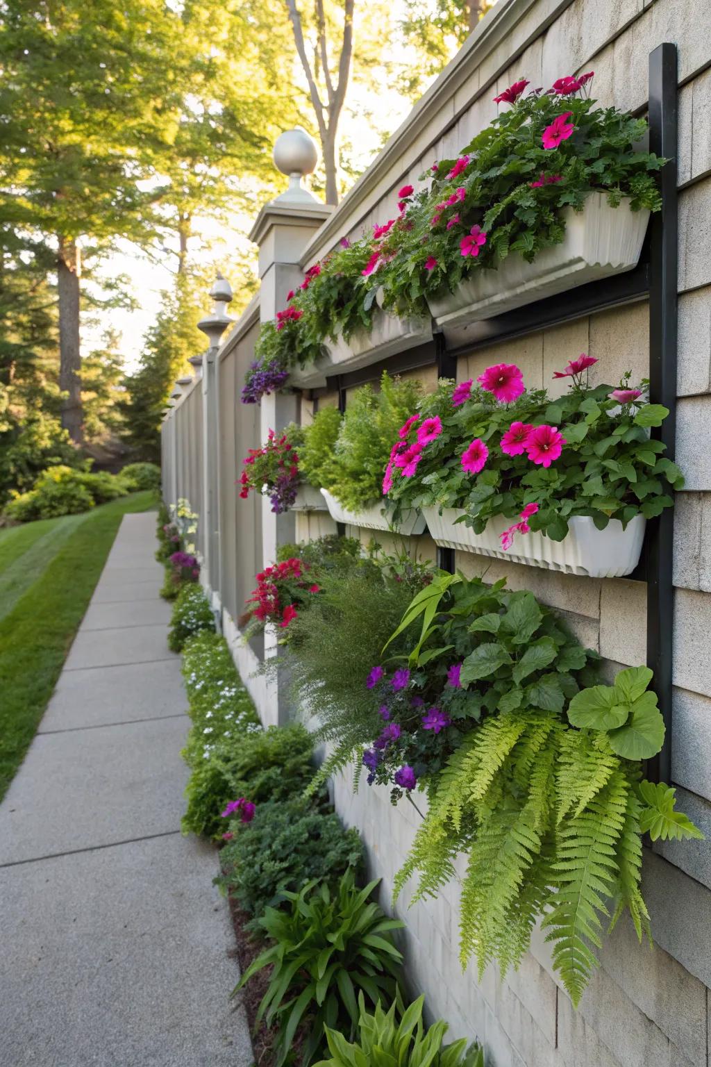 Vertical planting maximizes space in style.