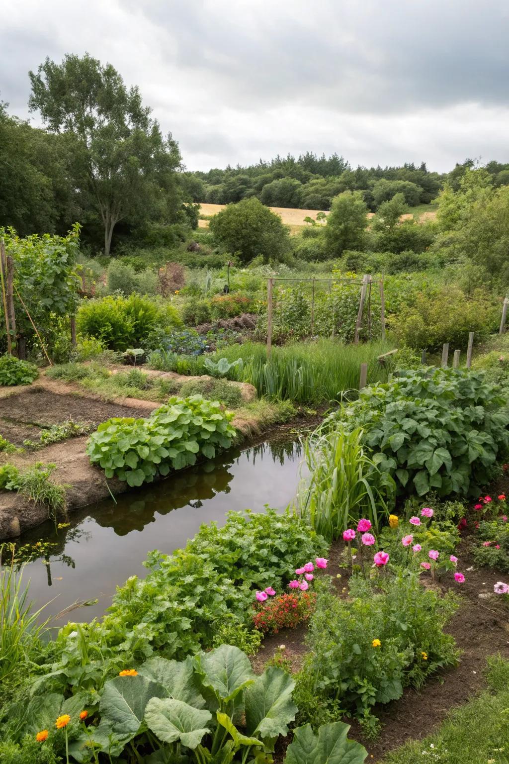 A permaculture garden designed for sustainability and abundance.