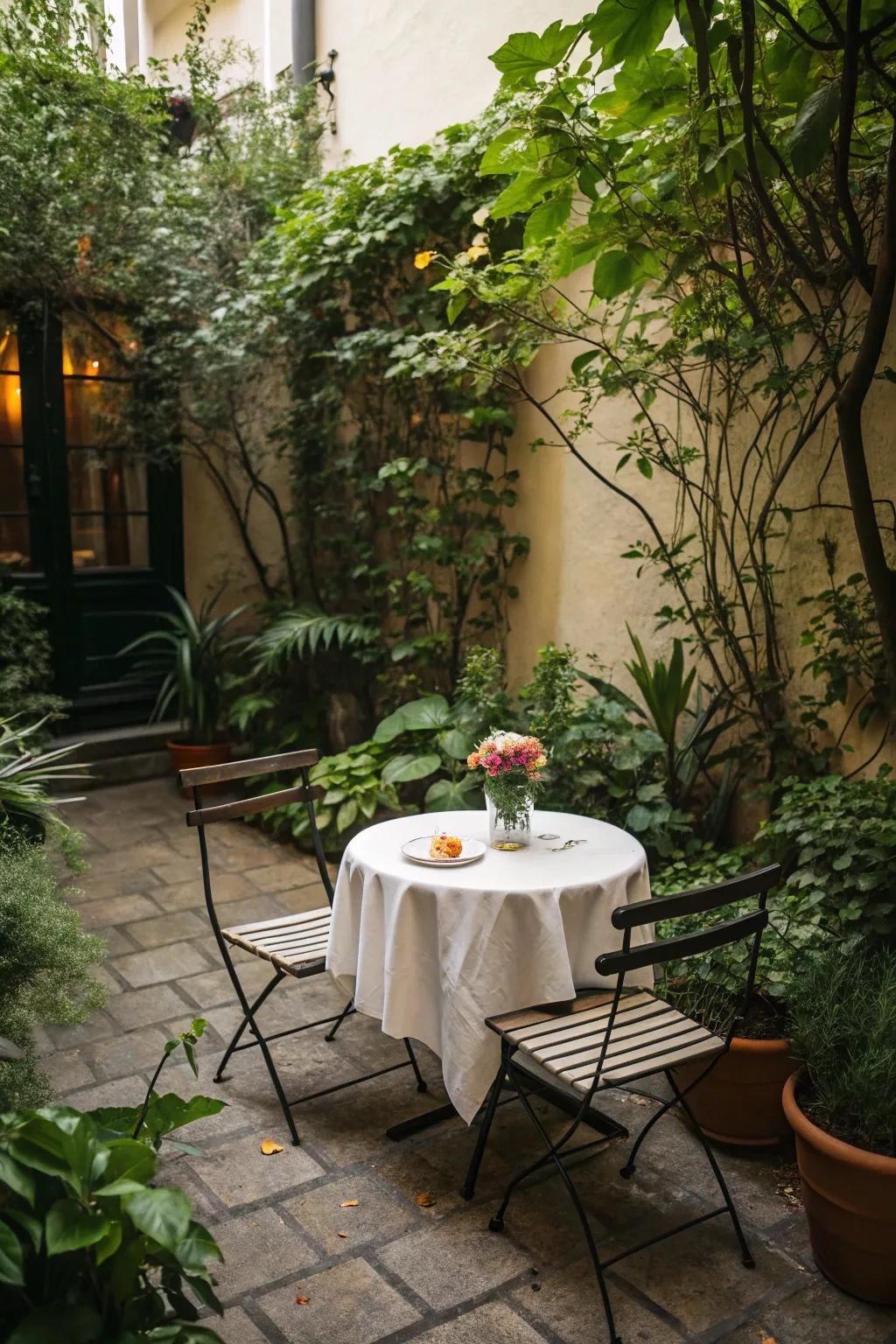 A cozy seating area transforms any garden into a retreat.