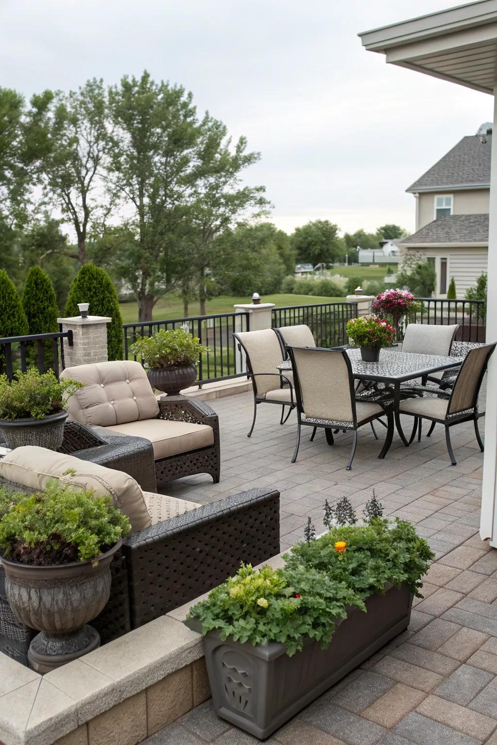 Multifunctional spaces enhance your patio's versatility.