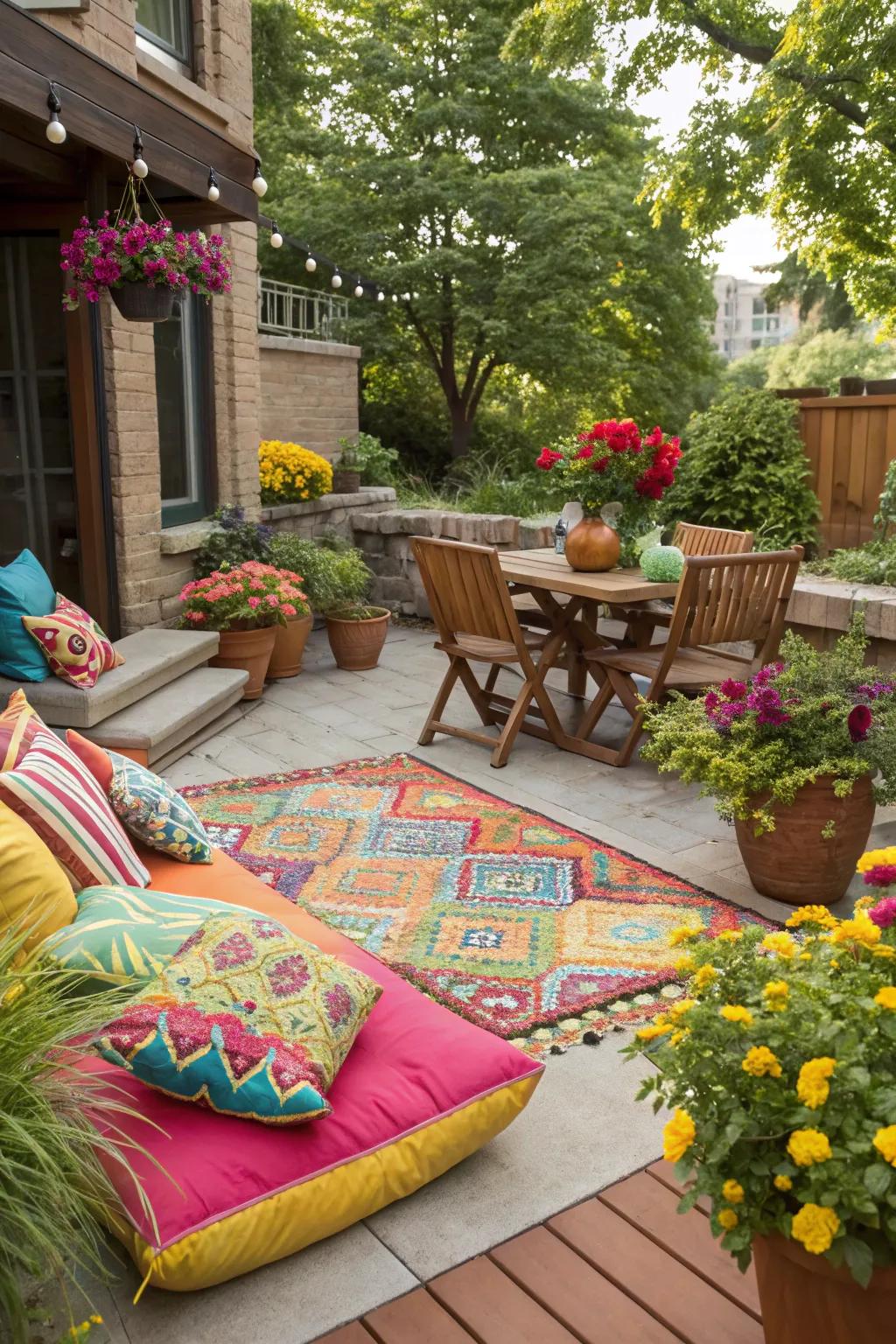 Bold colors bring life and vibrancy to your patio.