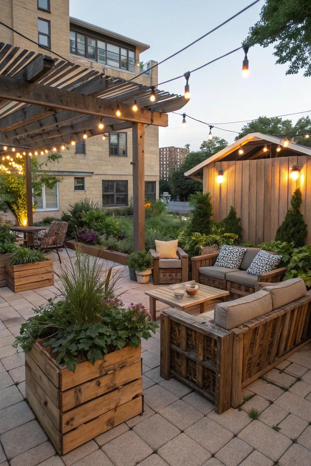 Eco-friendly elements combine style and sustainability.