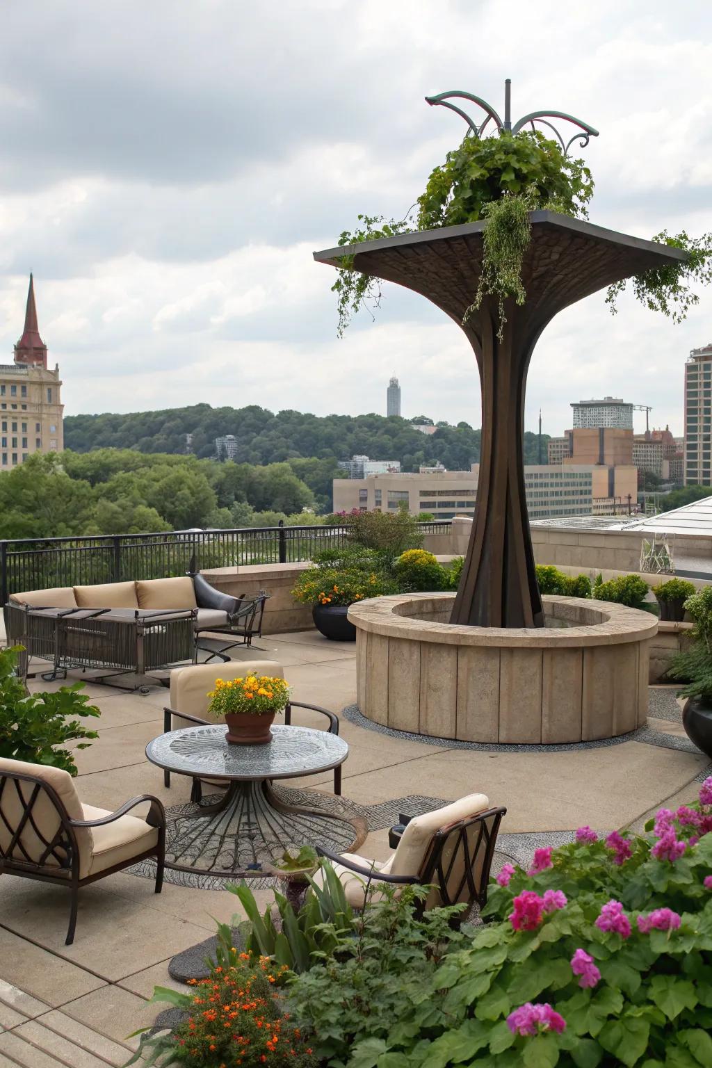 A focal point enhances the visual impact of your patio.