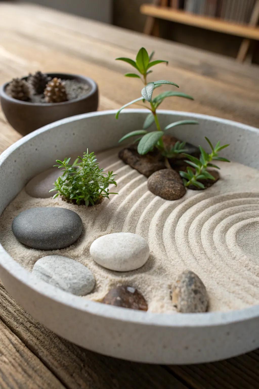 Find tranquility with a mini Zen garden.
