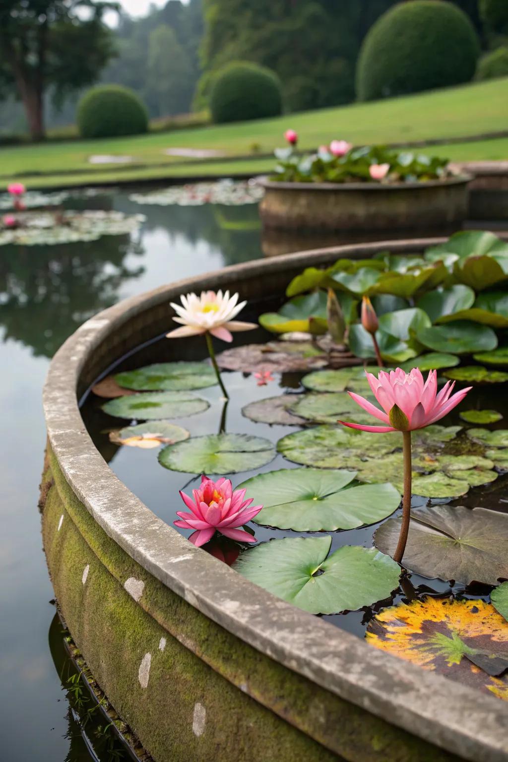 Bring a splash of serenity with a container water garden.