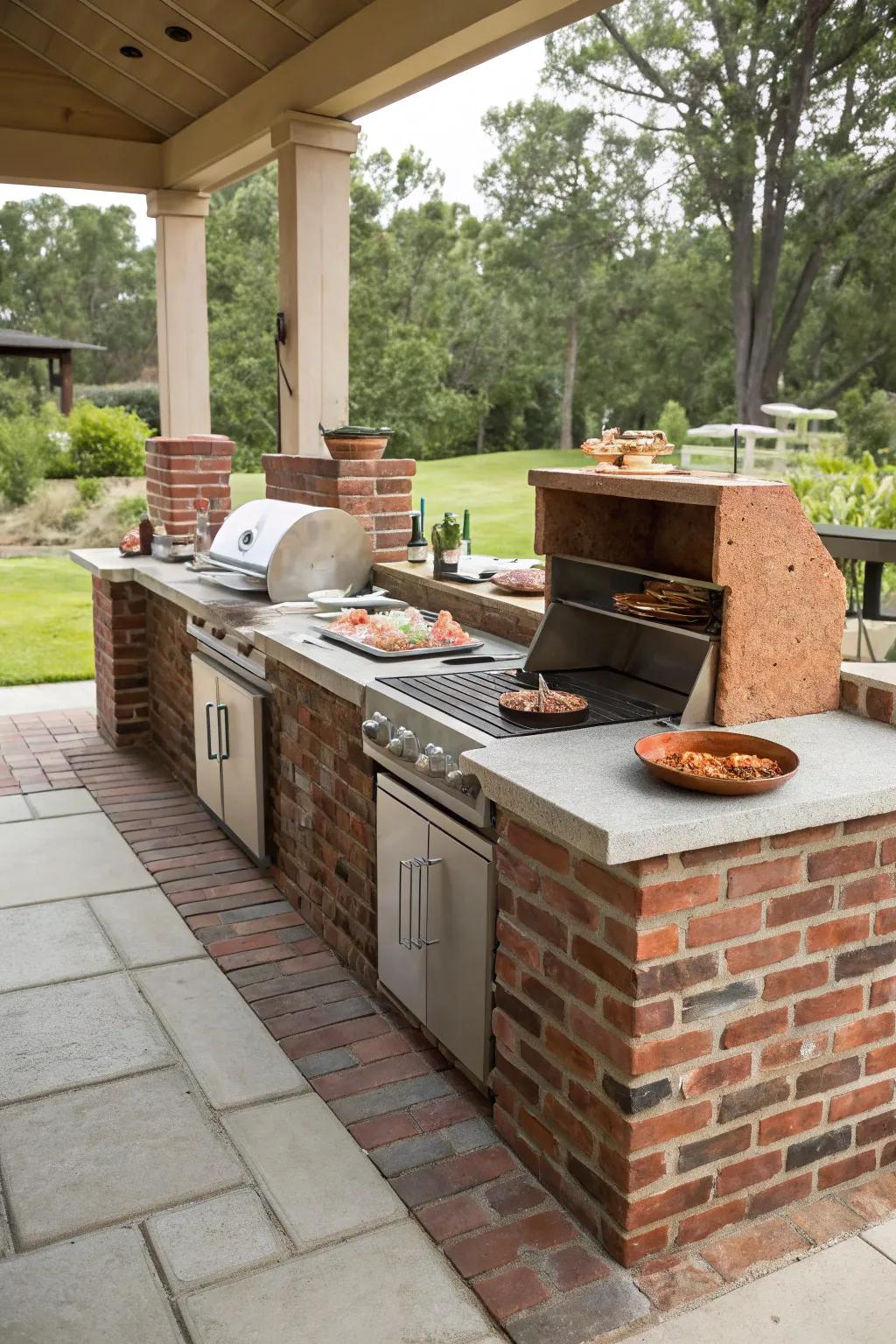 Outdoor kitchens transform patios into culinary havens.