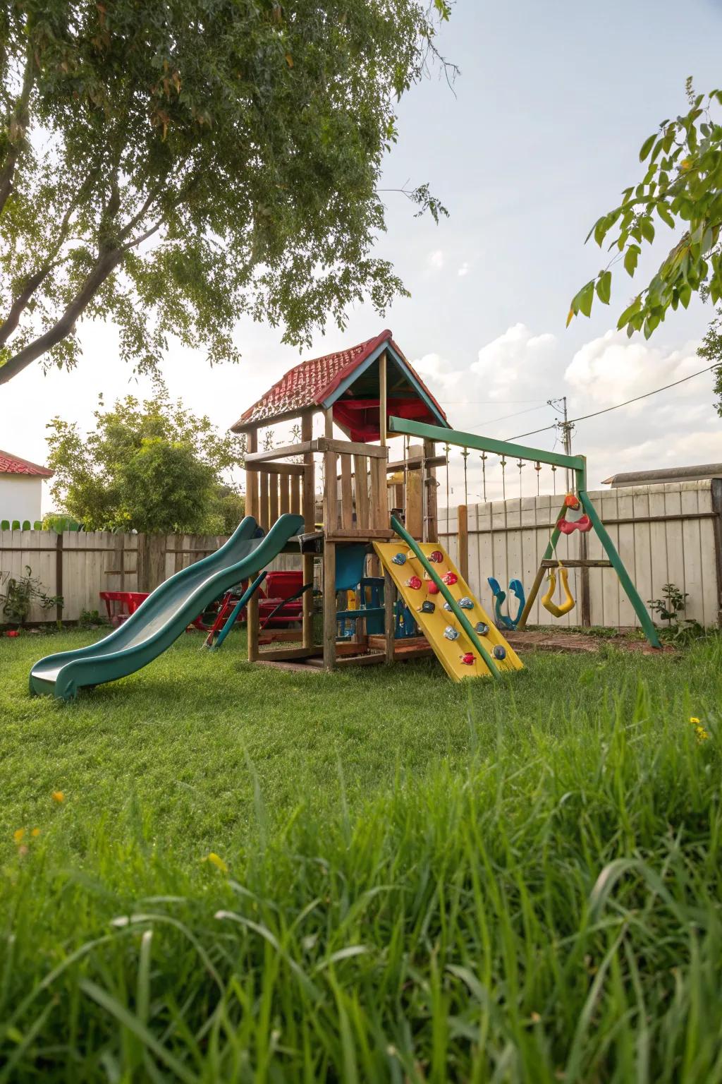 Vibrant colors make play equipment irresistible for toddlers.
