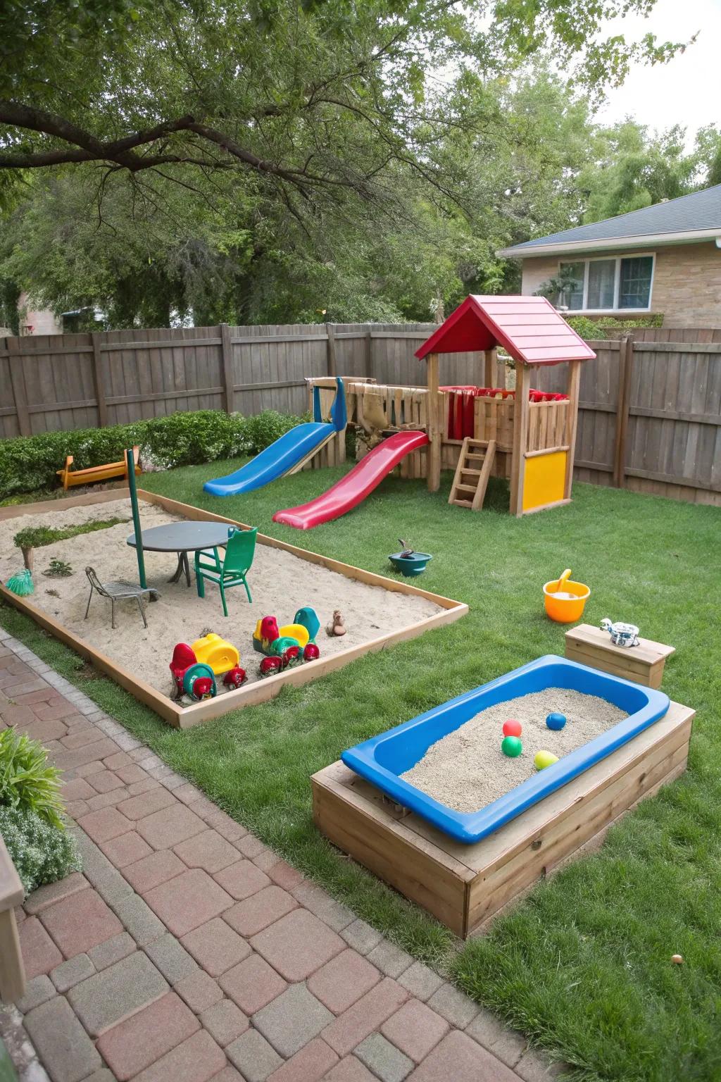 Play zones offer diverse activities for endless fun.