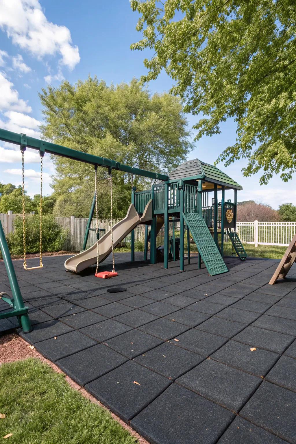 Soft surfaces cushion falls and provide safety during play.