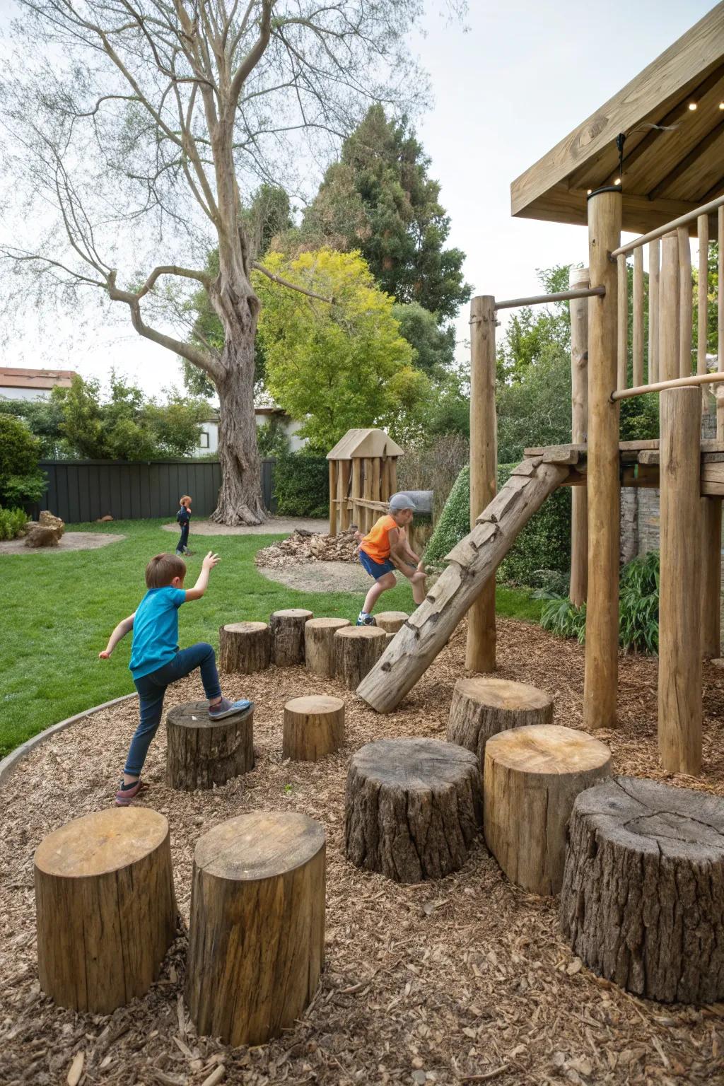 Nature-inspired elements add charm and adventure to playtime.