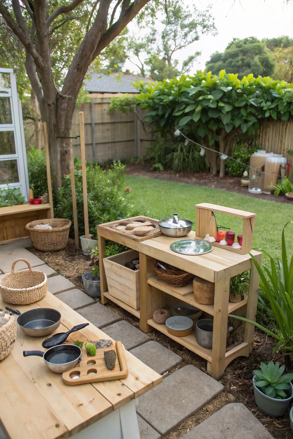 Mud kitchens encourage creativity and fun in the great outdoors.