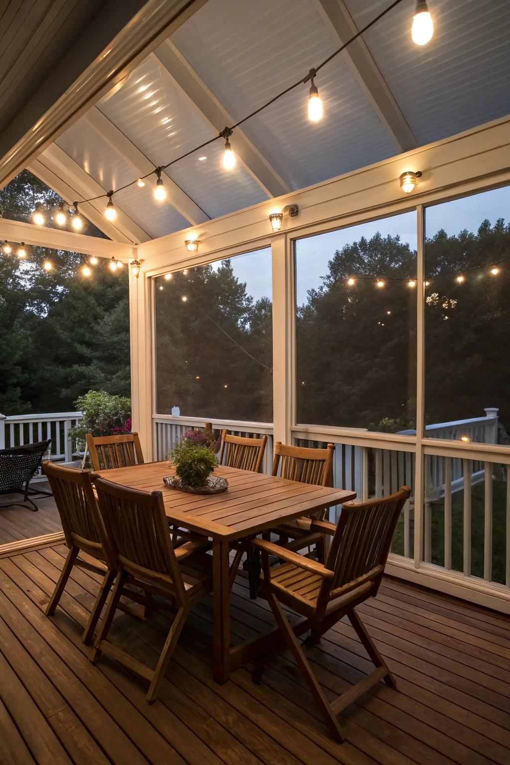 Enjoy meals in comfort with this nature-inspired dining setup.